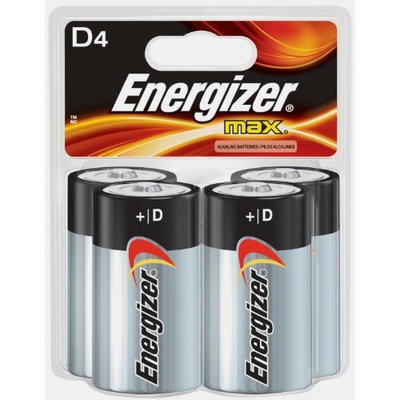 Energizer D Cell Batteries, Max Alkaline (4 Count)