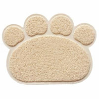 Cute Claw Print Shape Non-slip Pet Mat Durable Dog Cat Mattress Placemat - Beige