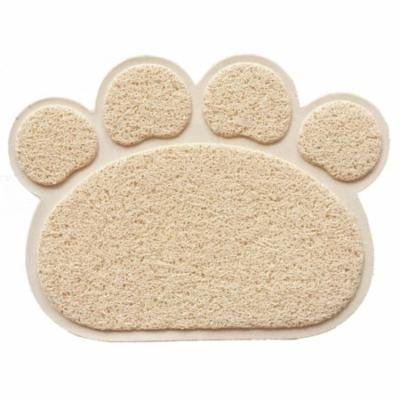 Cute Claw Print Shape Non-slip Pet Mat Durable Dog Cat Mattress Placemat - Beige