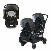Graco Click Connect Convertible Double Stroller + Infant Click Connect Car Seat