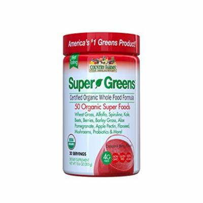 5 Pack Country Farms Super Green Drink Organic Berry Flavor 9.88oz Each
