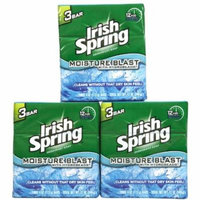 2 Pack Irish Spring Moisture Blast Deodorant Bar Soap 3.75oz bars 3 Each