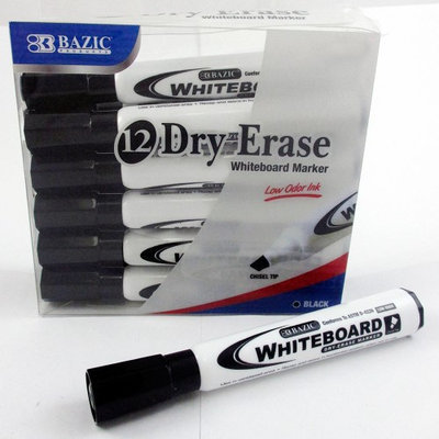 Atb 12 Low Odor Dry Erase Whiteboard Marker Black Chisel Tip Pens Office School New