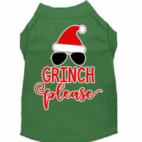 Grinch Please Screen Print Dog Shirt Green Sm (10)