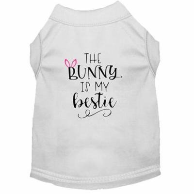 Bunny is my Bestie Screen Print Dog Shirt White XS (8)