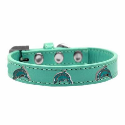 Dolphin Widget Dog Collar Aqua Size 12