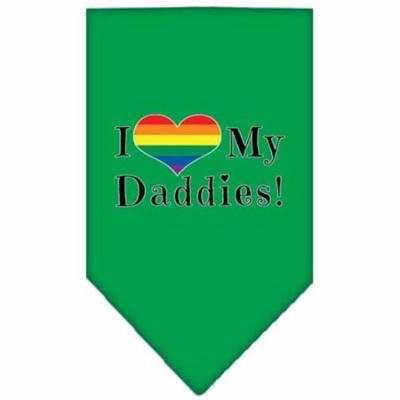 I Heart my Daddies Screen Print Bandana Emerald Green Large