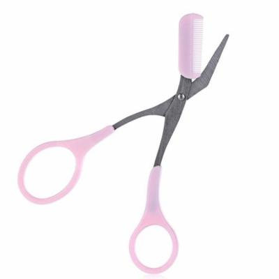 Compact Stainless Eyebrow Scissors with Comb
