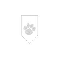 Ahi Paw Clear Rhinestone Bandana White Large