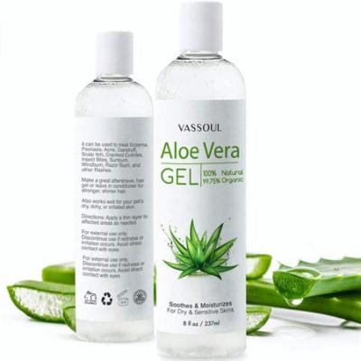 Vassoul 100% Nature Organic Aloe Vera Gel, Concentrated Pure Aloe Gel After Sun Skin Care And For Facial Moisturizer (8oz)