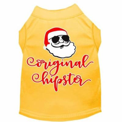 Original Hipster Screen Print Dog Shirt Yellow XXL (18)