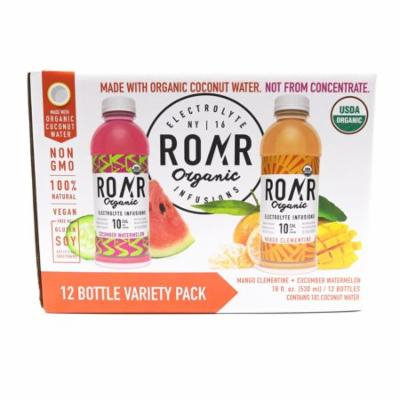 Roar Organic Variety Pack (Mango and Cucumber) Electrolyte Infusions 18 oz Plastic Bottles - Pack of 12