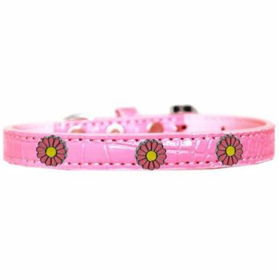 Pink Daisy Widget Croc Dog Collar Light Pink Size 12