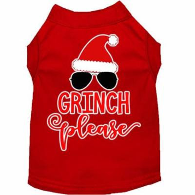 Grinch Please Screen Print Dog Shirt Red Sm (10)