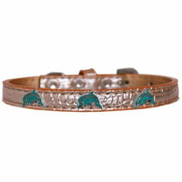 Dolphin Widget Croc Dog Collar Copper Size 16