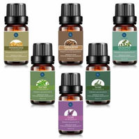 Lagunamoon Essential Oils Gift Set For Relaxation & Massage,Top 6 Premium Therapeutic Aromatherapy Oil Kit Blend For Cold Prevention,10ML Sandalwood,Frankincense,Eucalyptus,Tea Tree,Thyme,Clove