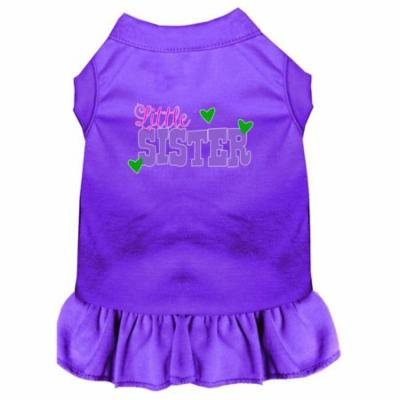 Little Sister Screen Print Dog Dress Purple Med