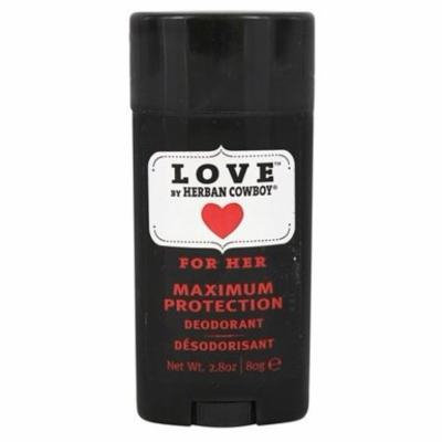 Deodorant Maximum Protection For Her Love - 2.8 oz. by Herban Cowboy (pack of 3)