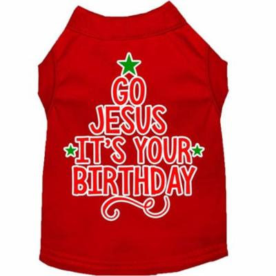 Go Jesus Screen Print Dog Shirt Red XL (16)