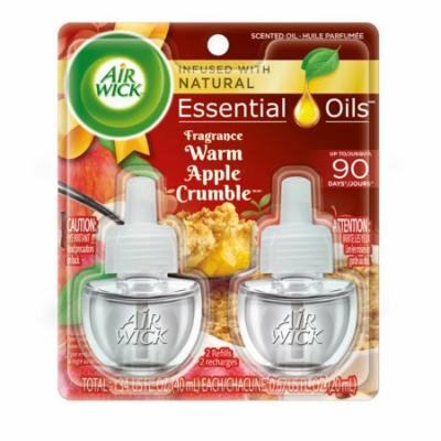 Air Wick Scented Oil 2 Refills, Warm Apple Crumble, (2X0.67oz), Air Freshener
