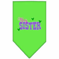 Big Sister Screen Print Bandana Lime Green Small