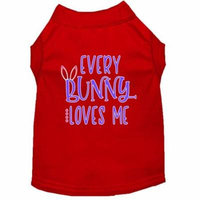 Every Bunny Loves me Screen Print Dog Shirt Red XL (16)