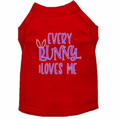 Every Bunny Loves me Screen Print Dog Shirt Red XL (16)