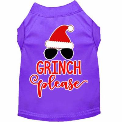 Grinch Please Screen Print Dog Shirt Purple Lg (14)