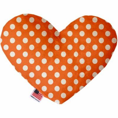 Melon Orange Swiss Dots 6 Inch Heart Dog Toy