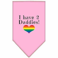 I Have 2 Daddies Screen Print Bandana Light Pink Small