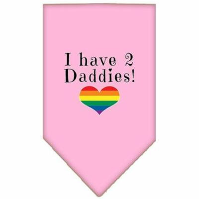 I Have 2 Daddies Screen Print Bandana Light Pink Small