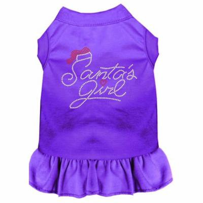 Santa's Girl Rhinestone Dog Dress Purple Lg (14)