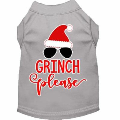 Grinch Please Screen Print Dog Shirt Grey XXL (18)