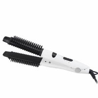 Anti-Scald 3 in 1 Hair Straightener & Hair Curler Hot Brush - White