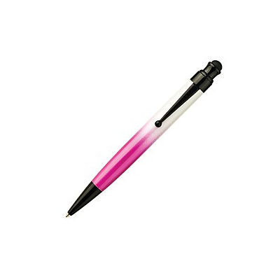 Monteverde(R) Ballpoint Pen With One Touch Stylus, Medium Point, 0.8mm, Pink/White Barrel, Black Ink