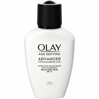 Olay Age Defying ADVANCED with Hyaluronic Acid Hydrating Moisturizer with SPF 15, 100mL (Pack of 10)