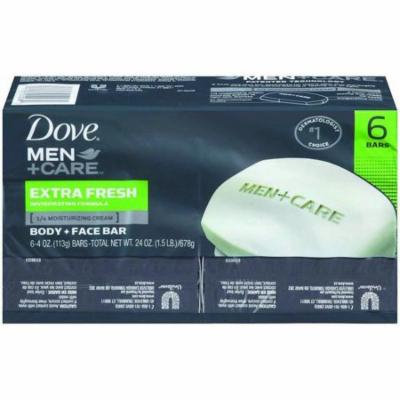 Dove Men+Care Body and Face Bar Extra Fresh 4 oz, 6 Bar (Pack of 20)