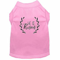 He Is Risen Screen Print Dog Shirt Light Pink XL (16)
