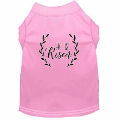 He Is Risen Screen Print Dog Shirt Light Pink XL (16)