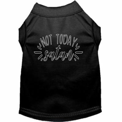 Not Today Satan Screen Print Dog Shirt Black XS (8)