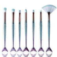 Bibite Makeup Brushes, 7 Pieces Professional Eye Makeup Cosmetics Brush Set, Eyeliner, Eye Shadow, Eye Brow, Foundation, Powder Liquid Cream Blending Brush (Blue&Purple)