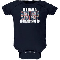 British Accent Funny Navy Soft Baby One Piece