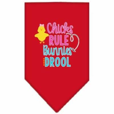 Chicks Rule Screen Print Bandana Red Large