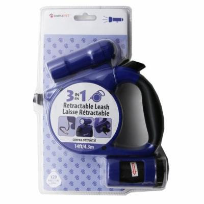 Simple Pet Xtreme Accessories Retractable Leash w Flash Light & Bag Dispenser -Blue