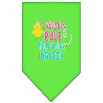 Chicks Rule Screen Print Bandana Lime Green Large