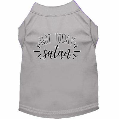 Not Today Satan Screen Print Dog Shirt Grey XS (8)