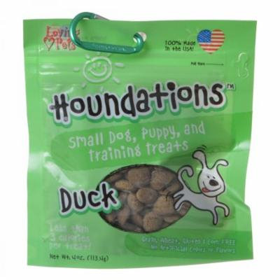 Loving Pets Houndations Training Treats - Duck 4 oz - Pack of 4