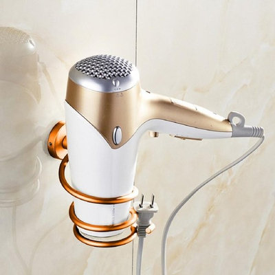 Lookatool Wall Hair Dryer Rack Space Aluminum Bathroom Wall Holder Shelf Storage (G