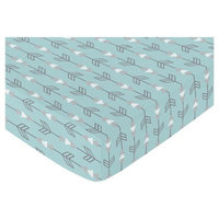 Sweet Jojo Designs Mini Fitted Sheet - Earth and Sky Triangle - Gray