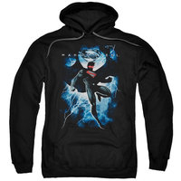 MAN OF STEEL/STEEL LIGHTNING-ADULT PULL-OVER HOODIE-BLACK-3X
